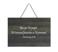 Panneau de bienvenue en bois rustique « You Are His People, His Treasured Possession As He Promised » pour porte d'entrée, porche, décoration murale, panneau en bois pour école, salle de classe, café