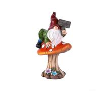 Panneau de bienvenue en forme de champignon vibrant pour nain de jardin en résine pour cours et environnements extérieurs (A)