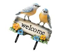 Panneau de bienvenue en forme d'oiseau - Piquet de sol - Décoration extérieure rurale - Piquet en PVC pour célébration saisonnière - Réunion de famille - Panneau de jardin