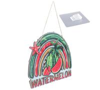 Panneau de Bienvenue Estival en Bois, Motif Pastèque et Étoile de Mer | Accroche-porte Décoratif, Style Plage D'été, Facile à Suspendre, pour Fenêtre, Hôtel et Vitrine