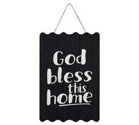 Panneau de bienvenue « God Bless This Home » en bois avec citation - 20,3 x 30,5 cm - Panneaux en bois rustique pour école, crèche, salle de classe, porte d'entrée, porche - Décoration murale