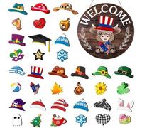 Panneau de bienvenue magnétique interchangeable pour porte principale, décoration temporaire pour jardin, fête, Halloween, anniversaire, maison, nouvelle boutique, ferme