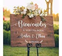 Panneau De Bienvenue Mariage Personnalisé pour Nom et Date - Conseil De Réception Français pour Un Mariage Moderne (Colo