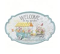 Panneau de Bienvenue Panneau Maison Panneau décoratif Panneau de Jardin Panneau de Cour,A