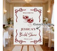 Panneau de bienvenue personnalisé pour douche nuptiale | Affiche personnalisée avec nom et date, convient pour la Saint-Valentin et la saison des remises de diplômes, décoration de fête à thème romant