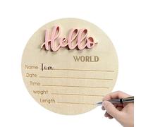 Panneau de bienvenue pour bébé, signe de salut bébé pour l'hôpital | Panneau d'annonce de bienvenue pour la naissance de bébé - Accessoires photo en bois avec nom de bébé