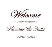 Panneau de bienvenue pour mariage, tout panneau de texte, panneau d'anniversaire, de fiançailles, de fête, miroir Stickers muraux 51x69.2cm Fourni avec un kit de film de transfert Café