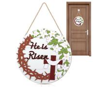 Panneau de bienvenue pour porte d'entrée de Pâques - Suspension de Pâques en bois rustique | Panneau de bienvenue printanier | Pour printemps, vacances, intérieur, extérieur, maison, jardin, terrasse