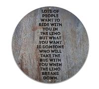 Panneau de bienvenue pour porte « Lots of People Want to Ri de with You » - Plaque ronde en étain avec citation spirituelle en métal résistant à la décoloration - Plaque d'art pour la maison