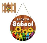 Panneau de bienvenue pour salle de classe - Tableau à craie - de porte - Tableau en bois - Décoration pour, enseignants, étudiants, maternelle, école primaire - Pour l'intérieur et