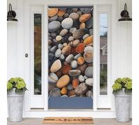 Panneau de bienvenue Rocks And Pebbles pour porte d'entrée, couvertures de porte, décorations de fête printanière, panneau de porche, bannière à suspendre pour décoration intérieure et extérieure