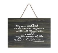 Panneau de bienvenue rustique en bois 1 Corinthians 1:2 We Are Called to Be Saints Together with All Those Who Call on The Name of The Lor - 15,2 x 25,4 cm