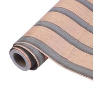 Panneau de bois 3D auto-mural en PVC, texture lattes imitation bois pour décoration intérieure, facile à appliquer et à enlever, taille du rouleau 0 45 5 m (C)