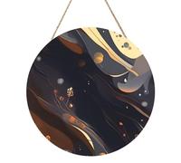 Panneau de bois rond foncé moyen 30,5 cm Œuvre d'art exquise, bois respectueux de l'environnement, un choix élégant pour la décoration de la maison.