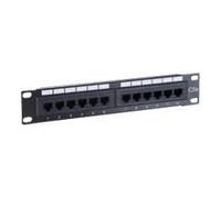 Panneau de brassage 10"" cat.5E, 12 ports UTP CS + ISDN, noir - EQUIP