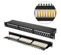 Panneau de brassage 19" Cat.5E STP CAT LAN réseau patchfeld 24 ports noir