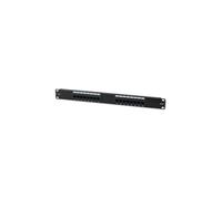 Panneau de brassage 1U UTP 16x RJ45 Cat6 noir I-PP 16-RU-C6T