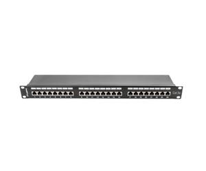 Panneau de brassage 24 PORT 1U cat.5e blindé noir PPS5-1024-B