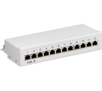 Panneau de brassage CAT 6 Mini Desktop, 12 ports, blindé STP, gris