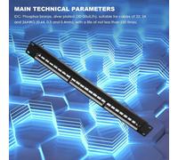 Panneau de brassage CAT6 24 ports 19 pouces 1U pour rack d'armoire Adaptateur de câble RJ45 Cadre modulaire