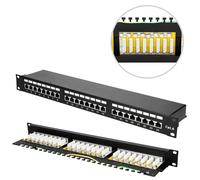 Extralink Panneau de Brassage 24 Ports RJ45 Cat 6 STP 19 Pouces 1U Rack