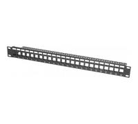 Dexlan Panneau 1U 24 ports STP keystone avec support câbles