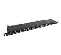 Panneau de brassage InLine® 19 Cat.6A 24 ports 0.5U noir RAL 9005 G