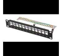 Panneau de brassage Lanberg PPKS-9212-B 1U 12 ports FTP pour modules Keystone, Acier Galvanisé Noir, 254x100x44.5mm, -10°C à 60°C