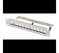 Panneau de Brassage Lanberg PPKS-9212-S 12 Ports RJ45 1U Acier Galvanisé Gris 254x100x44.5mm Température Opération -10°C à 60°C