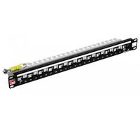 Panneau de brassage non équipé 19'' 1U avec 24x modules Keystone – Noir Version 2