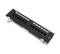 Panneau de brassage réseau 12 ports UTP non blindé Cat 5e/Cat 6 monté en rack/montage mural Noir RJ45 (Cat 6 mural monté)