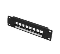 Panneau de brassage réseau à 8 ports UTP/FTP non blindé/monté en rack blindé de 25,4 cm Cat 3/Cat 5e/Cat 6/Cat 6A Cadre de distribution Keystone en ligne (panneau de brassage vide)