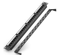 Panneau de brassage RJ45 UTP CAT6 24 ports, 19 pouces, 1U, cadre de câble, plaque frontale, montage en rack 50U, plaqué or, arrière