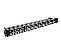 Panneau de brassage vierge InLine® 19 Cat.6A 48 ports 1U noir G
