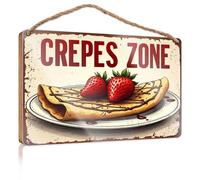 Panneau de bureau à domicile pour porte - Crepes Zone - Sweet Delights! - Décoration rétro (20 x 30 cm)