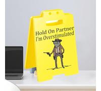 Panneau De Bureau «Attends, Partenaire, Je Suis Surstimulé», Décoration De Bureau Amusante Pour Collègues Et Amis. Mini Panneau De Bureau Amusant En Acrylique, Cadeau De Table Pliable