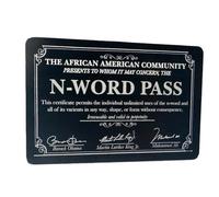 Panneau de bureau certifié N-Word Pass Creative N-Word Pass - Décoration en bois - Blagues décoratives artisanales en bois - Décoration de table