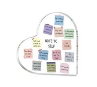 Panneau de bureau en acrylique avec inscription « Note to Self Motivational » - Cadeau de santé mentale pour conseillers, amis, meilleures amies, meilleures amies, plaque de table pour thérapeute