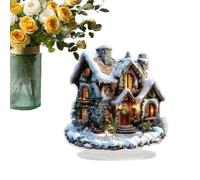 Panneau de bureau en acrylique pour décoration de table | Statuette de Noël en acrylique Père Noël traîneau 2Dstatue pour salon, chambre à coucher, bureau, bibliothèque, dortoir