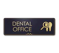 Panneau de bureau pour dentiste, noir/doré, gravé, 7,6 x 22,9 cm, résistant à la décoloration, utilisation en intérieur/extérieur, fabriqué aux États-Unis My Sign Center