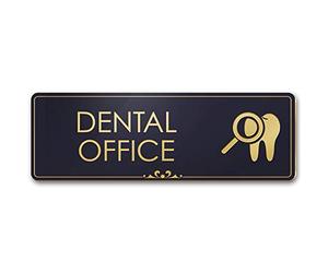 Panneau de bureau pour dentiste, noir/doré, gravé, 7,6 x 22,9 cm, résistant à la décoloration, utilisation en intérieur/extérieur, fabriqué aux États-Unis My Sign Center