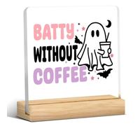 Panneau de café d'Halloween - Décorations pour la maison, le bureau, le café, la station de bar, la table - Sans panneau acrylique - Décoration de bureau amusante - Cadeau pour femme d'Halloween