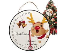 Panneau de calendrier avec compte à rebours de l'Avent - Calendrier de compte à rebours de Noël à accrocher au mur, panneau de compte à rebours avec mural, env