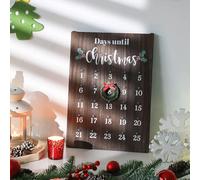 Panneau de calendrier de compte à rebours de Noël en bois - Décoration saisonnière 25 jours, calendrier de compte à rebours Panneau | Pour les membres de la famille, les amis, les voisins, le salon