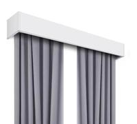 Panneau de cantonnière réglable en métal blanc - Cache-tringle découpable de 100 à 600 cm, cantonnière polyvalente pour montage mural/plafond, solution de décoration d'intérieur idéale pour les