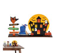 Panneau de Centre de Table d'halloween, décoration de Chauve-Souris du châteaud'Halloween | Mignons Panneaux en Bois d'halloween Décorations de - Décor Rustique de Ferme en Bois Mignon