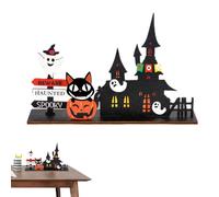 Panneau de centre de table d'Halloween - Panneaux effrayants Halloween Boo - Décorations en bois en forme de citrouille d'Halloween