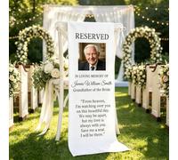 Panneau de Chaise Commémoratif Personnalisé pour Mariage, Décoration en Lin | Panneau de Place Rréservée avec Nom/Texte, Save Me A Seat , s'adapte aux Chaises et aux Bancs - Décoration de Cérémonie