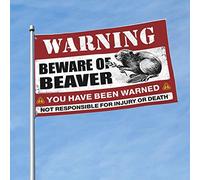 Panneau de chambre d'université « Beware of Beaver » - Cadeau amusant pour décoration de chambre de garçon (60 x 90 cm)