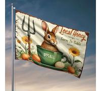 Panneau de chambre d'université « Local Honey » : bio, de la ferme à la table, naturel. Décorations de drapeau pour la cuisine et les garçons (30 x 45 cm)